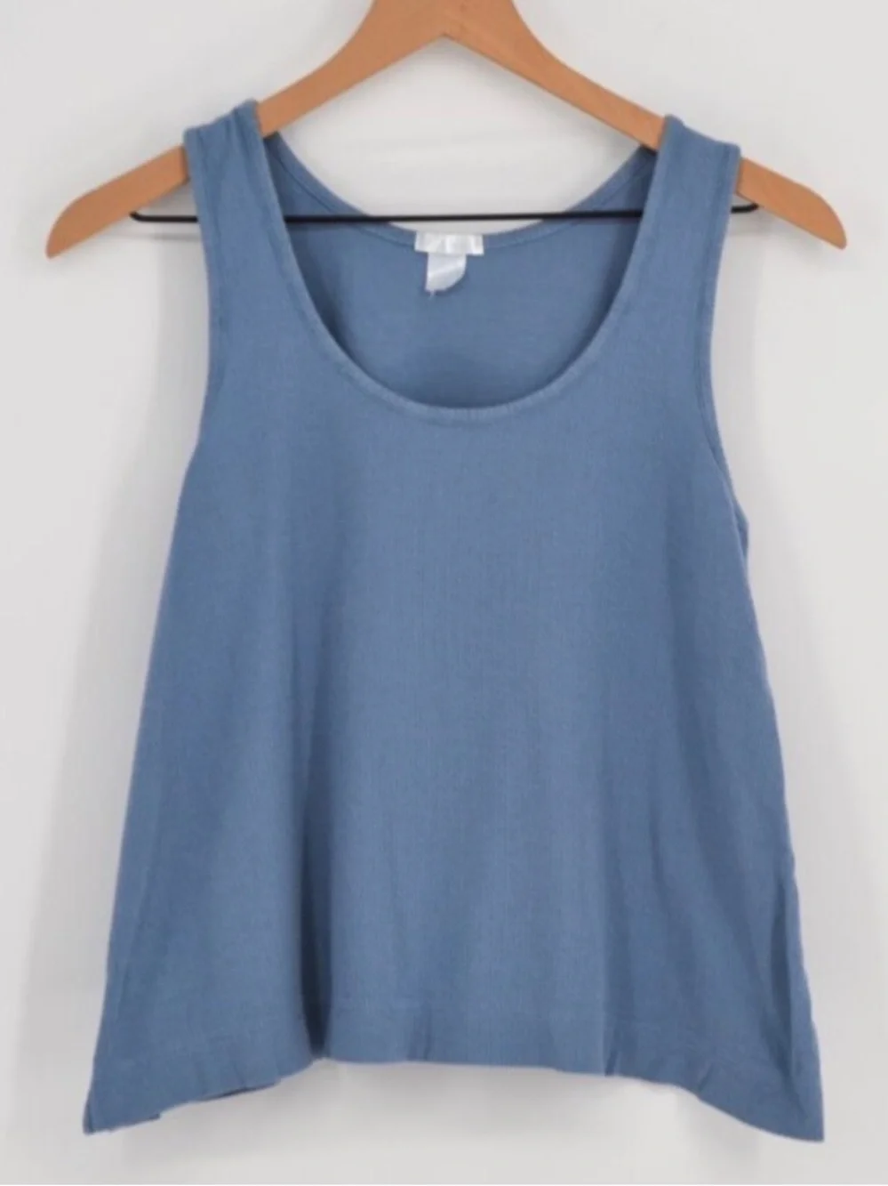 LAKE 3 Pc Pointelle Pajama Set Pima Cotton French Blue Sz M Wide Leg Crop Pant